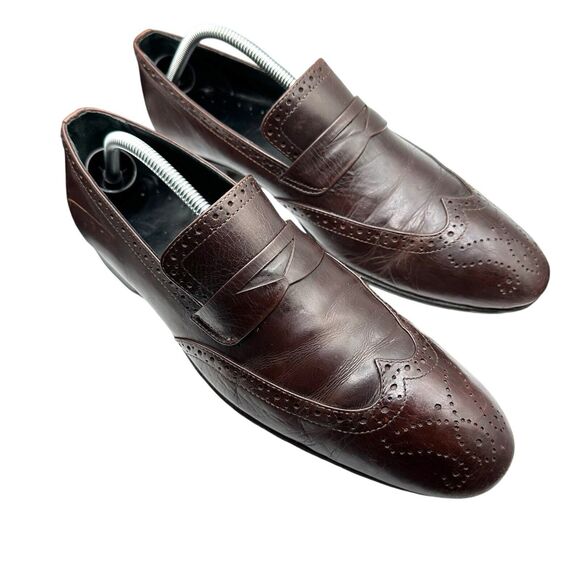 Studio Empoli Mens Loafers Size Brown Leather Dress Shoes